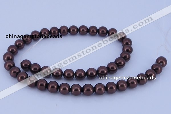 CGL113 10PCS 16 inches 6mm round dyed glass pearl beads wholesale