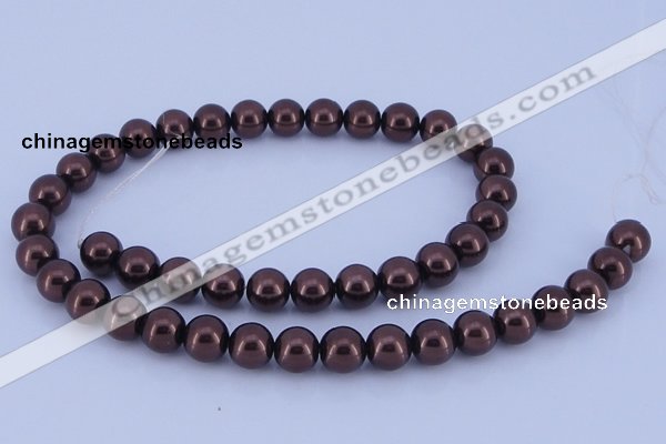 CGL116 5PCS 16 inches 12mm round dyed glass pearl beads wholesale