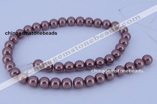 CGL123 10PCS 16 inches 6mm round dyed glass pearl beads wholesale