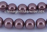 CGL125 5PCS 16 inches 10mm round dyed glass pearl beads wholesale