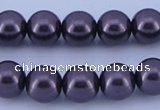 CGL133 10PCS 16 inches 6mm round dyed glass pearl beads wholesale