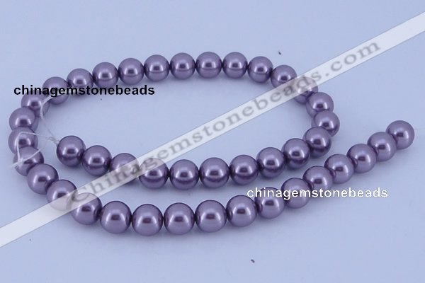 CGL142 10PCS 16 inches 4mm round dyed glass pearl beads wholesale