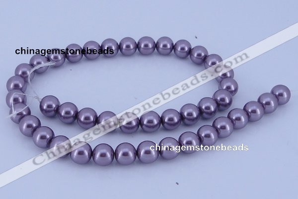 CGL144 10PCS 16 inches 8mm round dyed glass pearl beads wholesale