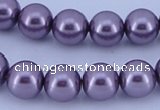 CGL145 5PCS 16 inches 10mm round dyed glass pearl beads wholesale