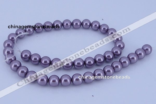 CGL147 5PCS 16 inches 14mm round dyed glass pearl beads wholesale
