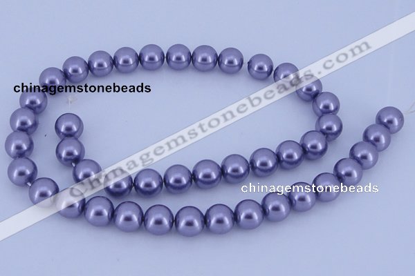 CGL152 10PCS 16 inches 4mm round dyed glass pearl beads wholesale