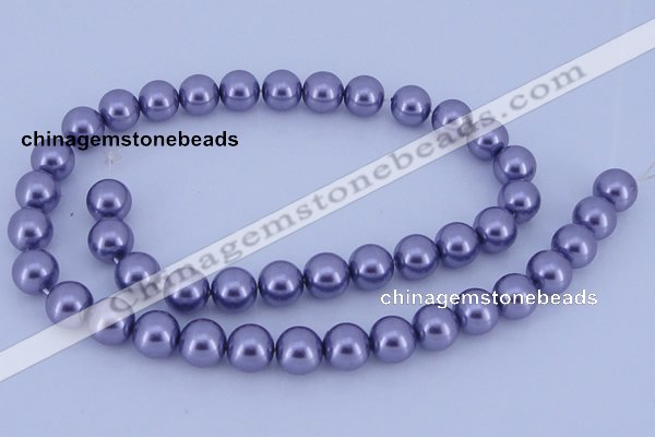 CGL154 10PCS 16 inches 8mm round dyed glass pearl beads wholesale