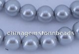 CGL162 10PCS 16 inches 4mm round dyed glass pearl beads wholesale