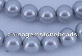 CGL164 10PCS 16 inches 8mm round dyed glass pearl beads wholesale