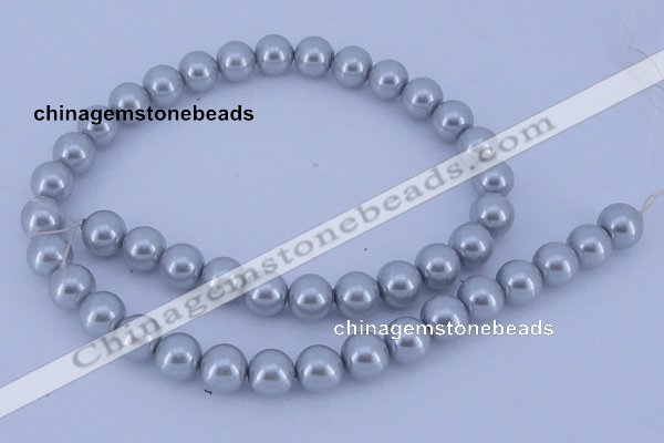 CGL164 10PCS 16 inches 8mm round dyed glass pearl beads wholesale