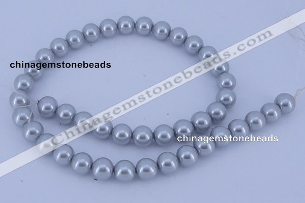 CGL165 5PCS 16 inches 10mm round dyed glass pearl beads wholesale