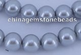 CGL166 5PCS 16 inches 12mm round dyed glass pearl beads wholesale