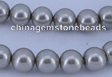 CGL176 5PCS 16 inches 12mm round dyed glass pearl beads wholesale