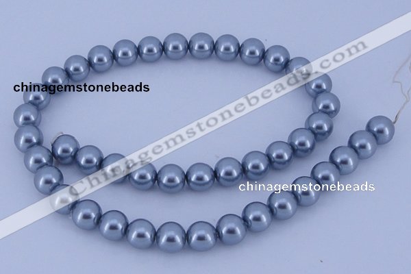 CGL182 10PCS 16 inches 4mm round dyed glass pearl beads wholesale