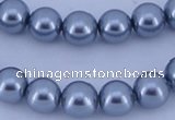 CGL185 5PCS 16 inches 10mm round dyed glass pearl beads wholesale