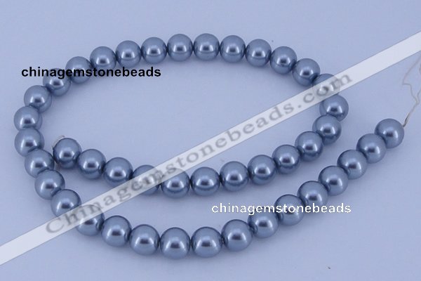 CGL186 5PCS 16 inches 12mm round dyed glass pearl beads wholesale