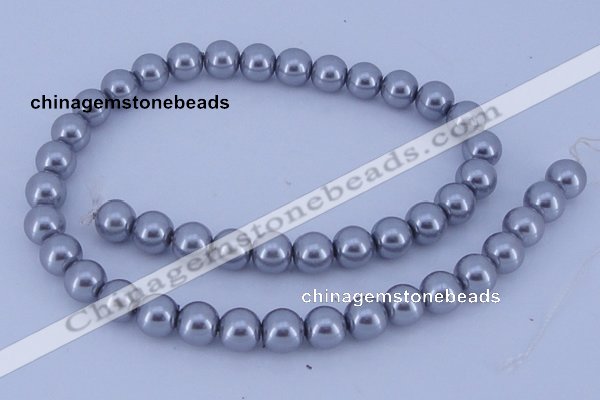 CGL192 10PCS 16 inches 4mm round dyed glass pearl beads wholesale