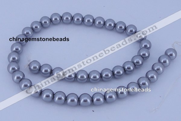 CGL193 10PCS 16 inches 6mm round dyed glass pearl beads wholesale