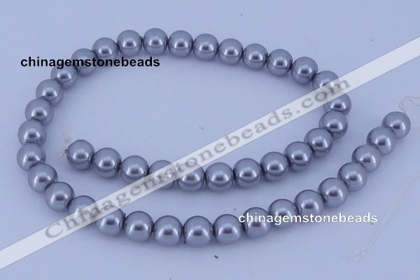 CGL197 5PCS 16 inches 14mm round dyed glass pearl beads wholesale