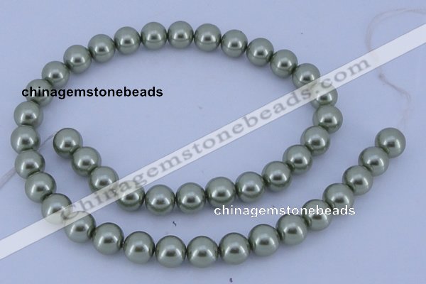 CGL202 10PCS 16 inches 4mm round dyed glass pearl beads wholesale