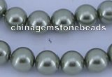 CGL204 10PCS 16 inches 8mm round dyed glass pearl beads wholesale