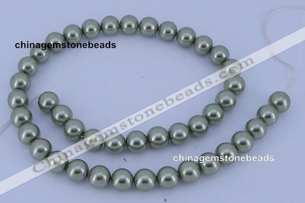 CGL204 10PCS 16 inches 8mm round dyed glass pearl beads wholesale