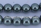 CGL212 10PCS 16 inches 4mm round dyed glass pearl beads wholesale