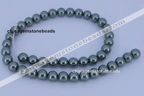 CGL214 10PCS 16 inches 8mm round dyed glass pearl beads wholesale