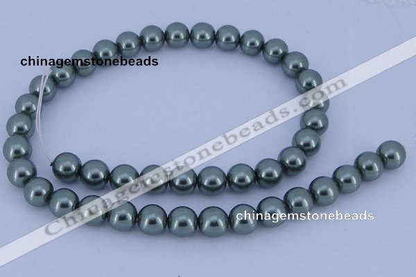 CGL215 5PCS 16 inches 10mm round dyed glass pearl beads wholesale
