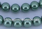 CGL222 10PCS 16 inches 4mm round dyed glass pearl beads wholesale