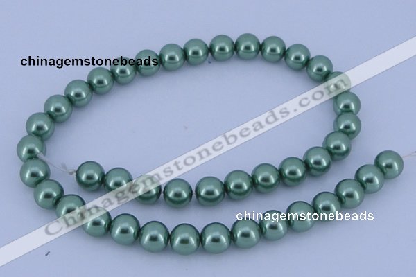 CGL222 10PCS 16 inches 4mm round dyed glass pearl beads wholesale