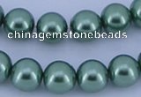 CGL223 10PCS 16 inches 6mm round dyed glass pearl beads wholesale