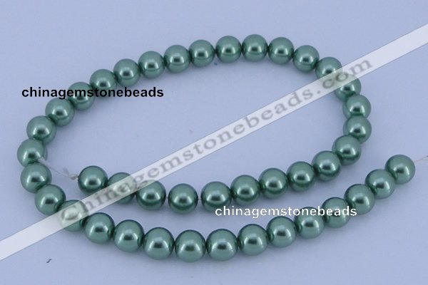 CGL223 10PCS 16 inches 6mm round dyed glass pearl beads wholesale