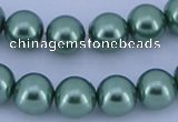 CGL224 10PCS 16 inches 8mm round dyed glass pearl beads wholesale