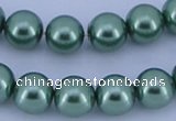 CGL225 5PCS 16 inches 10mm round dyed glass pearl beads wholesale