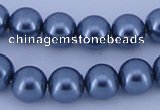 CGL232 10PCS 16 inches 4mm round dyed glass pearl beads wholesale