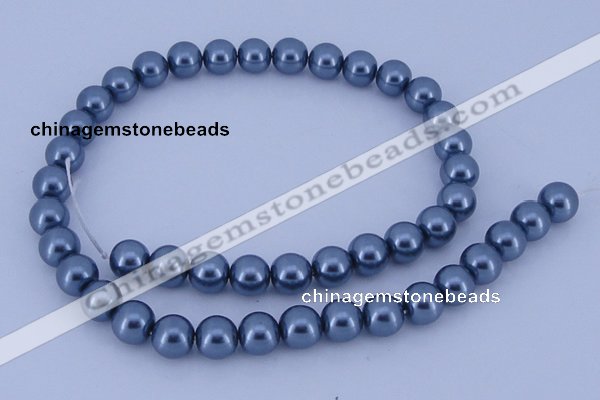 CGL232 10PCS 16 inches 4mm round dyed glass pearl beads wholesale