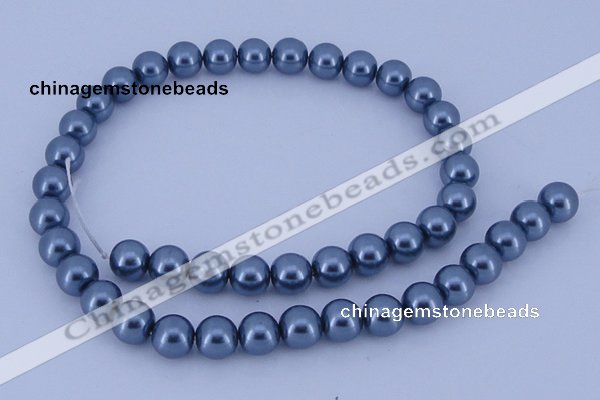 CGL237 5PCS 16 inches 14mm round dyed glass pearl beads wholesale