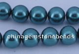 CGL243 10PCS 16 inches 6mm round dyed glass pearl beads wholesale