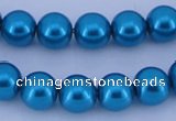 CGL252 10PCS 16 inches 4mm round dyed glass pearl beads wholesale