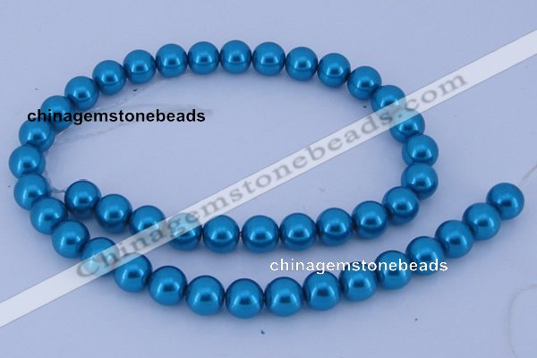 CGL252 10PCS 16 inches 4mm round dyed glass pearl beads wholesale