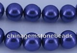 CGL263 10PCS 16 inches 6mm round dyed glass pearl beads wholesale