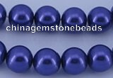 CGL265 5PCS 16 inches 10mm round dyed glass pearl beads wholesale