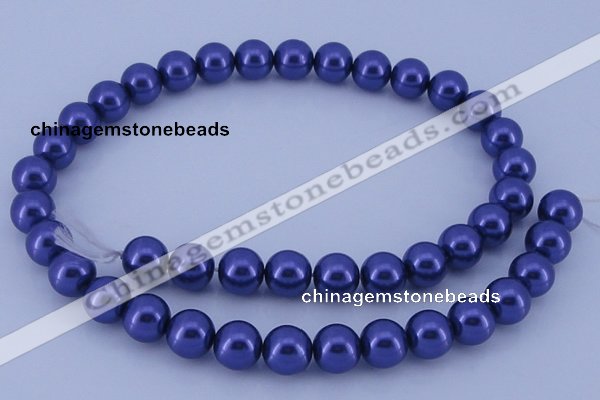 CGL267 5PCS 16 inches 14mm round dyed glass pearl beads wholesale