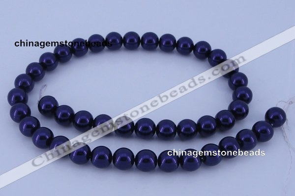 CGL272 10PCS 16 inches 4mm round dyed glass pearl beads wholesale