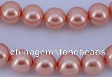 CGL292 10PCS 16 inches 4mm round dyed glass pearl beads wholesale