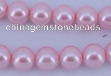 CGL302 10PCS 16 inches 4mm round dyed glass pearl beads wholesale