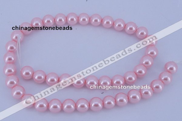 CGL303 10PCS 16 inches 6mm round dyed glass pearl beads wholesale