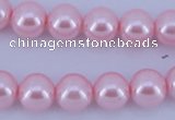 CGL304 10PCS 16 inches 8mm round dyed glass pearl beads wholesale