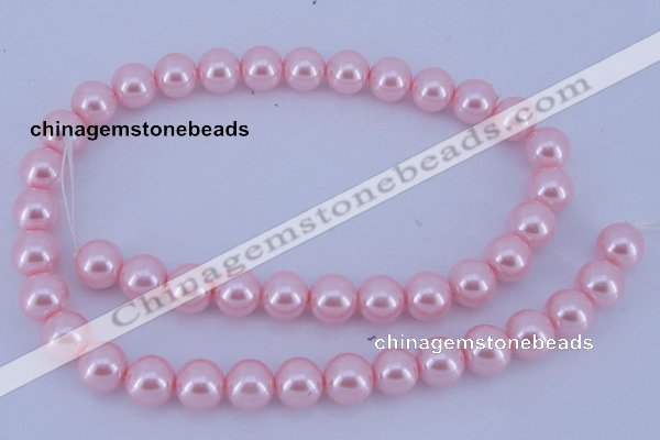 CGL304 10PCS 16 inches 8mm round dyed glass pearl beads wholesale